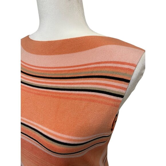 Worthington Striped Silk Knit Sleeveless Top L - Picture 2 of 4